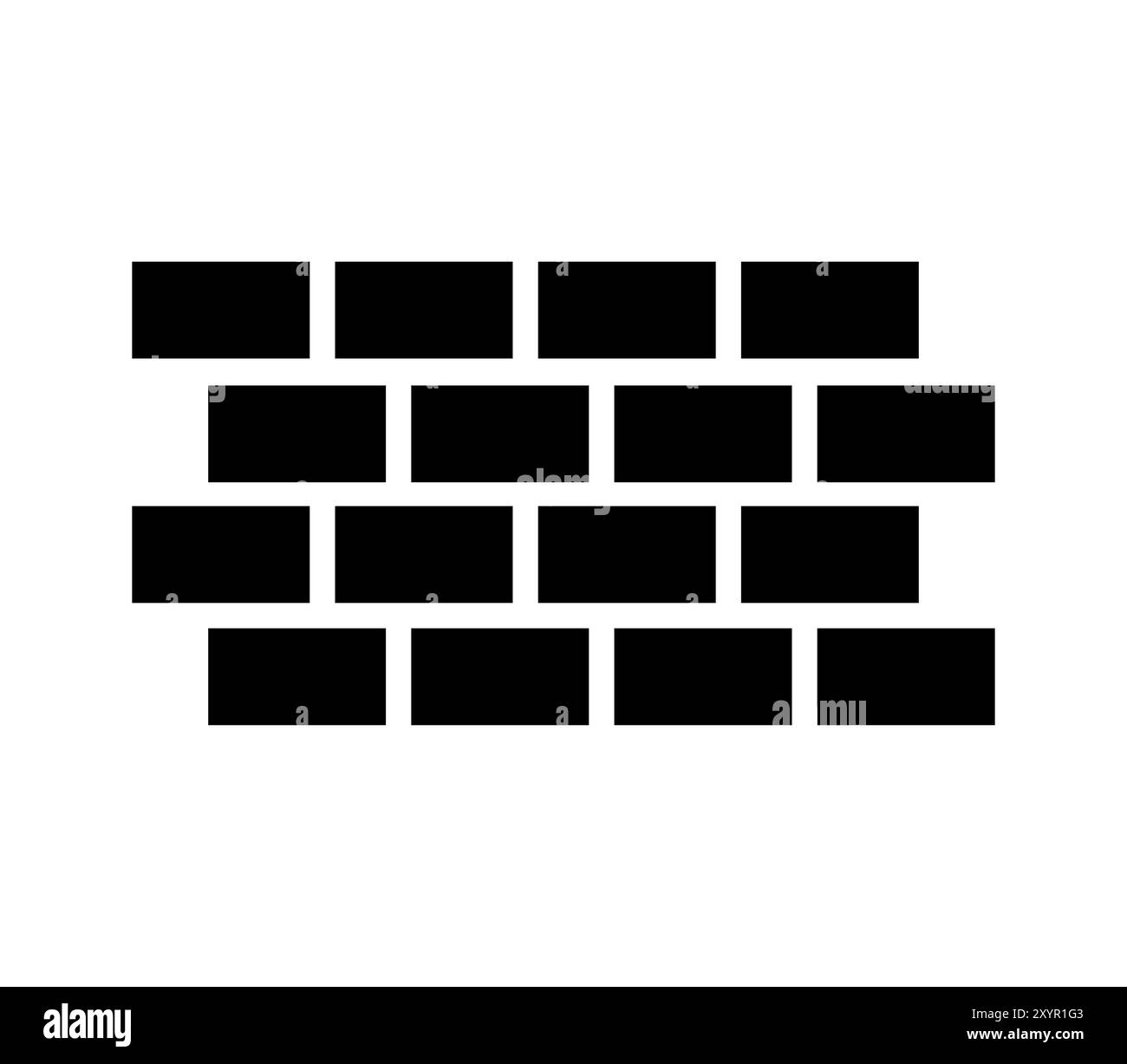 Icône de mur illustrée dans le vecteur sur fond blanc Banque D'Images