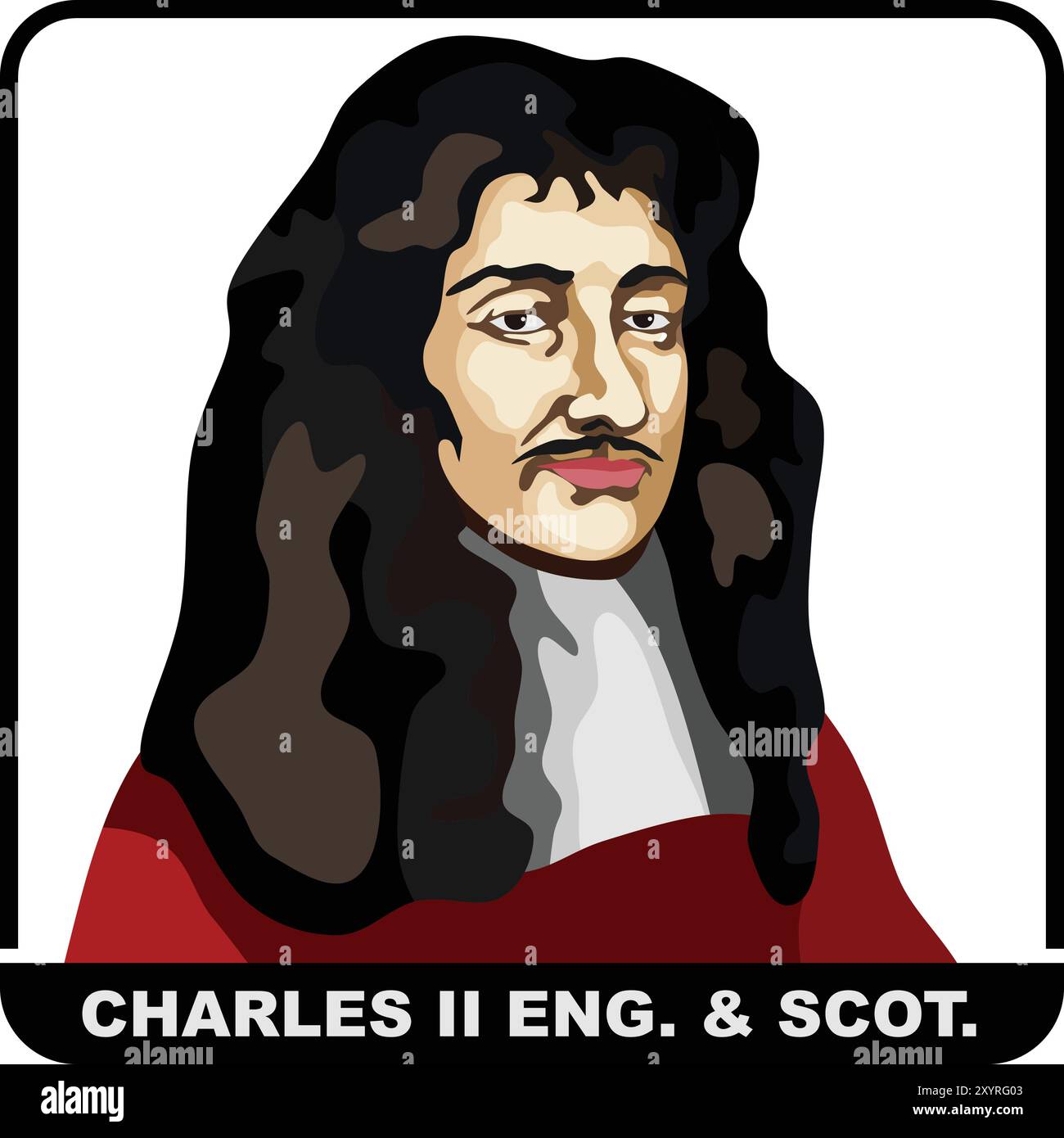 Angleterre monarque Charles II Illustration de Vecteur