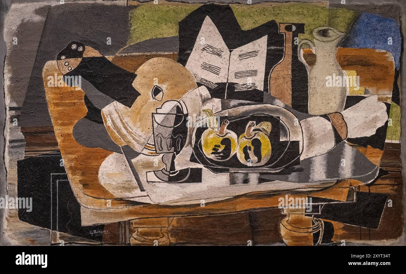 Peinture de Georges Braque intitulée nature morte : la table peinte en 1928 Banque D'Images