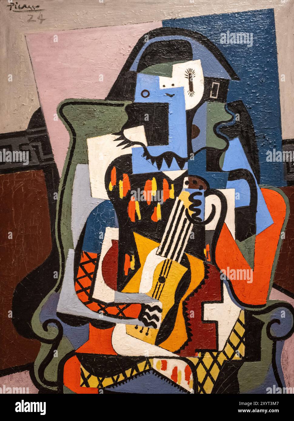 Tableau de Pablo Picasso appelé musicien Arlequin peint en 1924 Banque D'Images