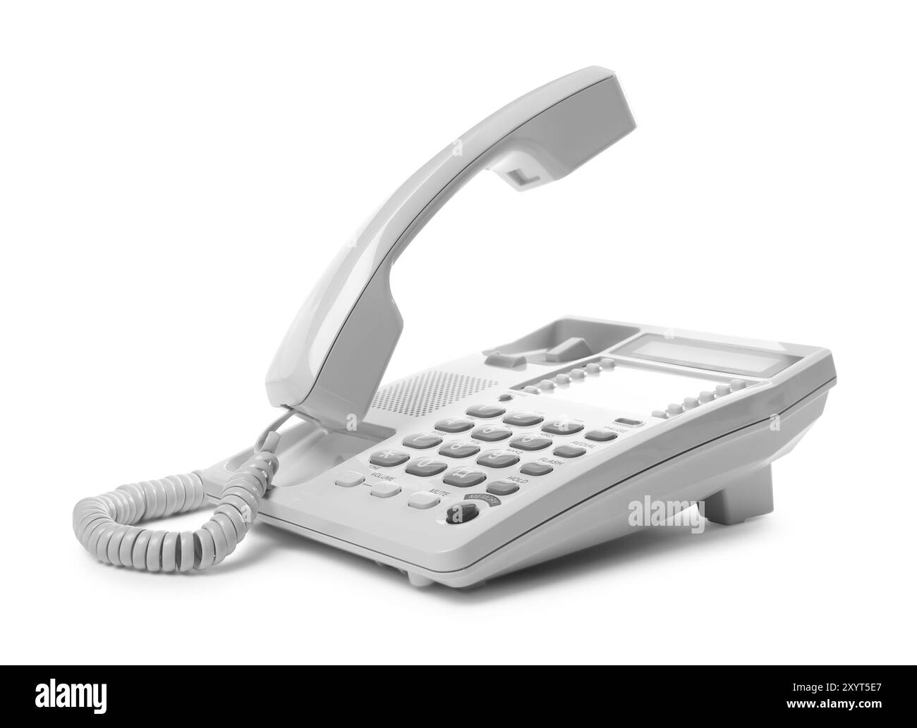 Un téléphone isolé sur blanc. Technologie moderne Banque D'Images