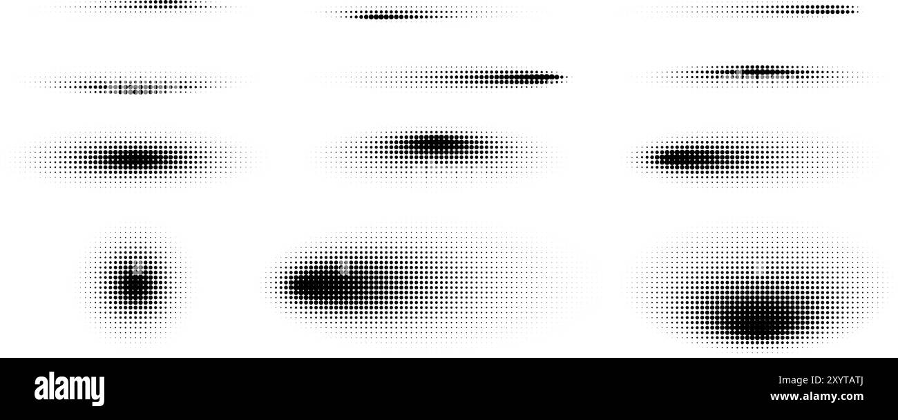 Ombres demi-teintes abstraites, éléments graphiques ronds, textures graphiques circulaires décolorées. Illustration de Vecteur