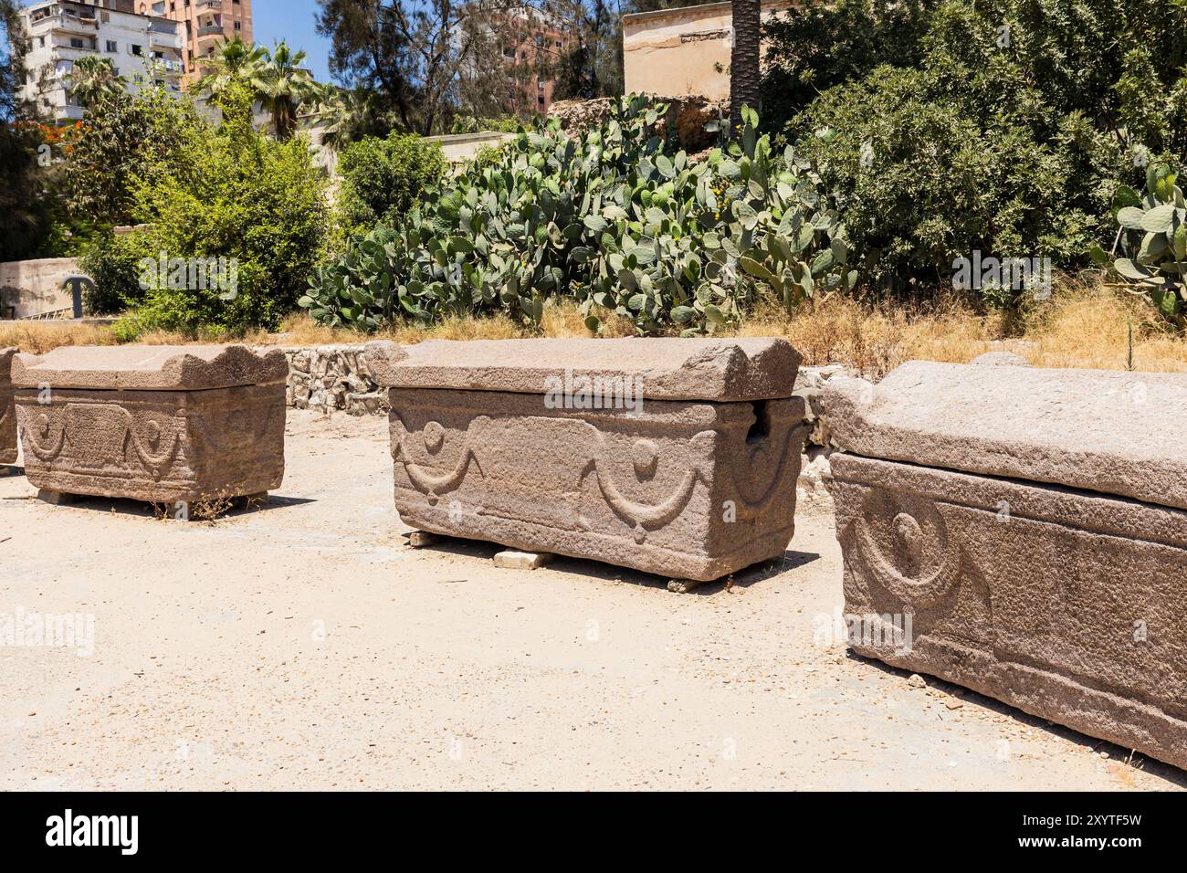 Catacombes de Kom el Shoqafa, ancienne structure souterraine pour l'enterrement, Alexandrie, Egypte, Afrique du Nord, Afrique Banque D'Images