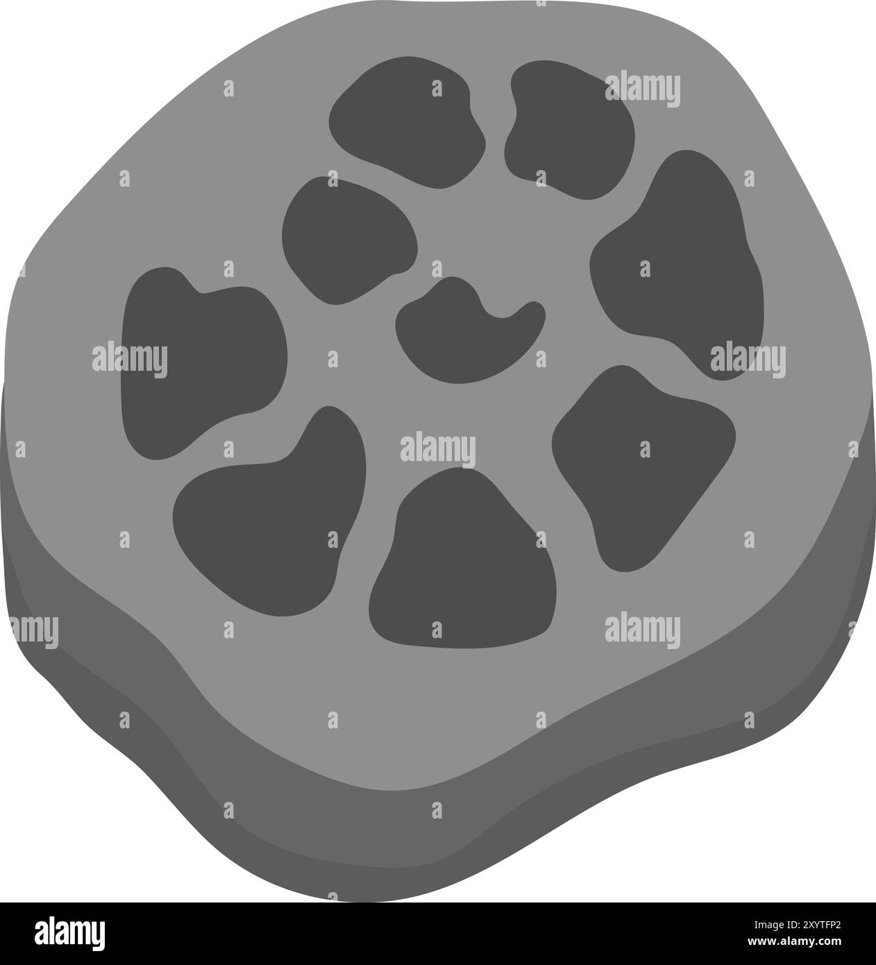 Icône fossile de vecteur. Illustration de timbre spirale mignonne de coquillage pour les enfants. Roche excavée drôle avec ancienne coquille ou clipart ammonite pour les enfants isolent Illustration de Vecteur