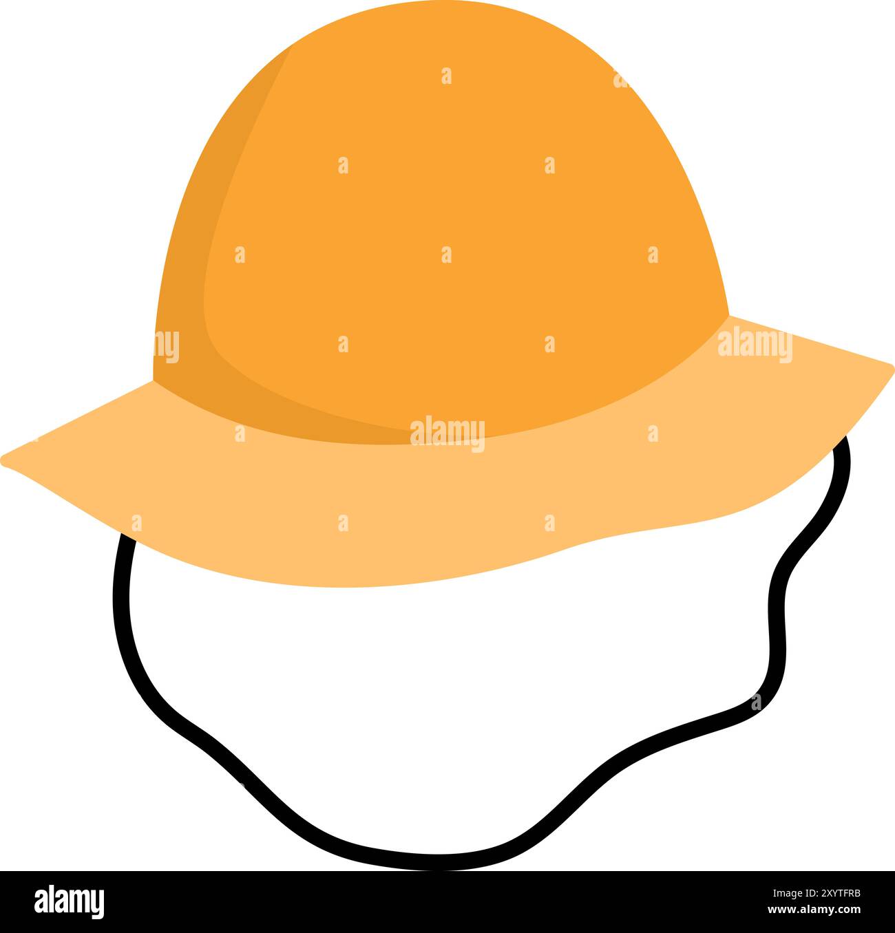 Illustration vectorielle de chapeau d'été. Icône de chapeau orange archéologue ou paléontologue. Tenue de tête de randonnée ou de camping isolée sur fond blanc. Vêtements f Illustration de Vecteur