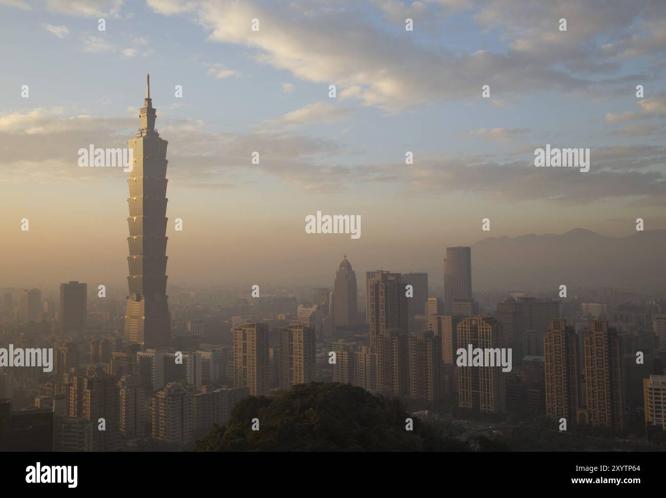 Taipei, Taïwan, 5 janvier 2015 : photographie de la ville de Taipei au coucher du soleil, Asie Banque D'Images