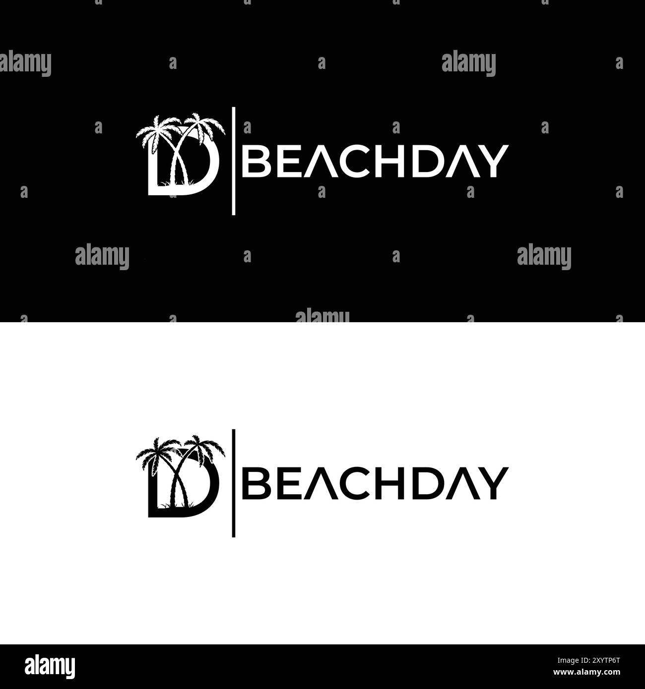 Logo de marque de mot Beach Day Design logo de porte extérieure Illustration de Vecteur