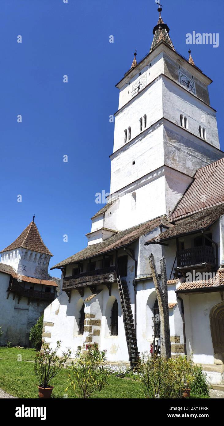 Église fortifiée de Honigberg, Transylvanie, Roumanie, Europe Banque D'Images