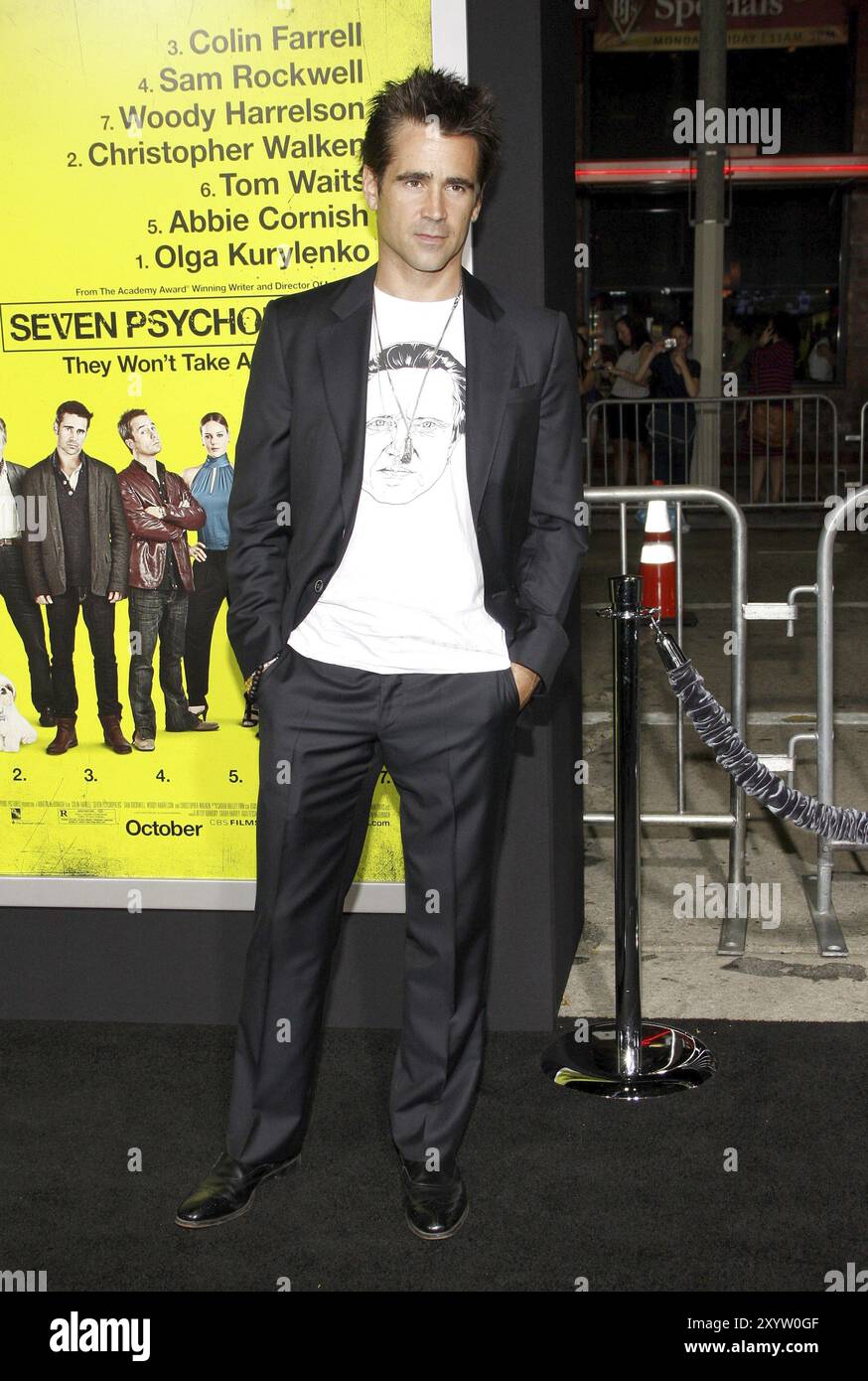 Colin Farrell lors de la première de Los Angeles de « sept psychopathes » au Mann Bruin Theatre à Westwood, États-Unis, le 1 octobre 2012 Banque D'Images