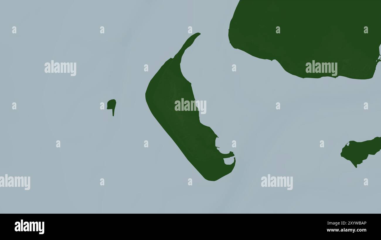 Île d'Amrum dans la mer du Nord sur une carte d'altitude colorée Banque D'Images