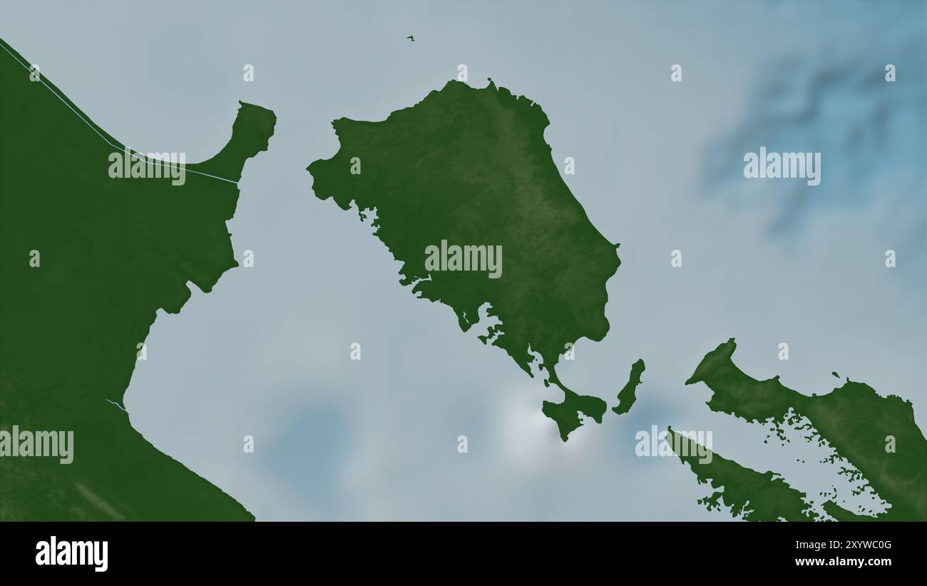 Isla Colon dans la mer des Caraïbes sur une carte d'altitude colorée Banque D'Images