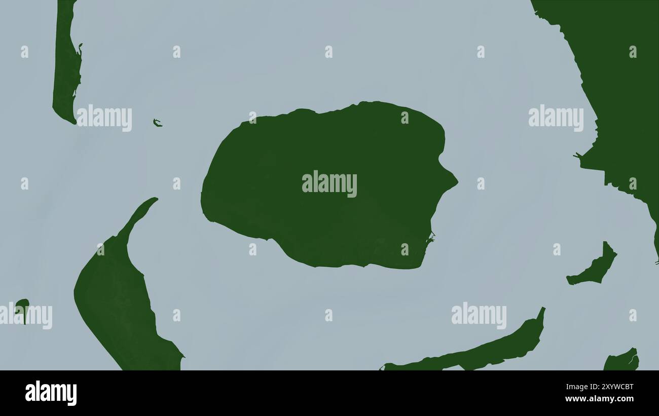 Fohr Island dans la mer du Nord sur une carte d'altitude en couleur Banque D'Images