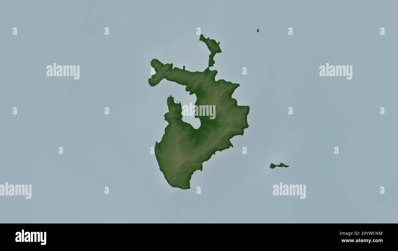 Haiyang Island dans la mer jaune sur une carte d'altitude colorée Banque D'Images
