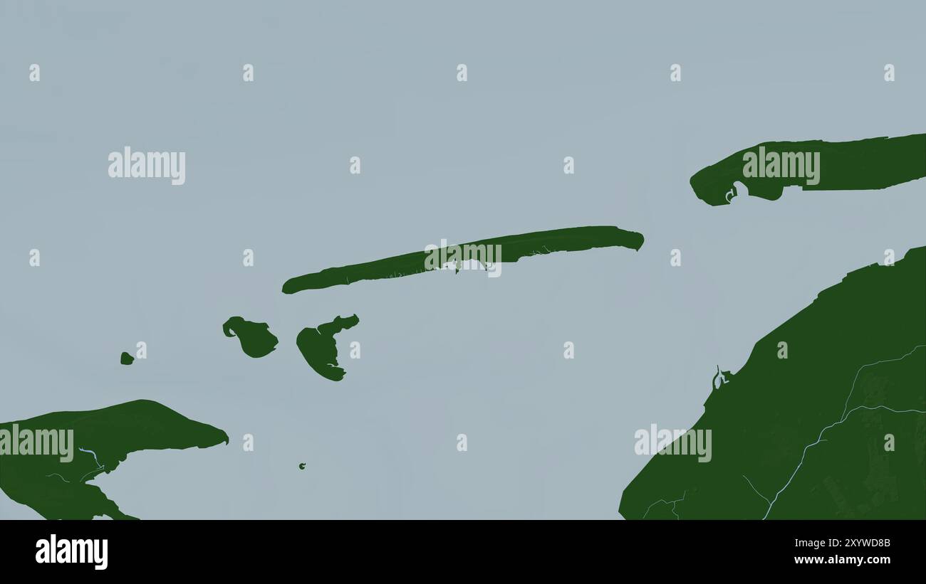 Juist Island dans la mer du Nord sur une carte d'altitude en couleur Banque D'Images