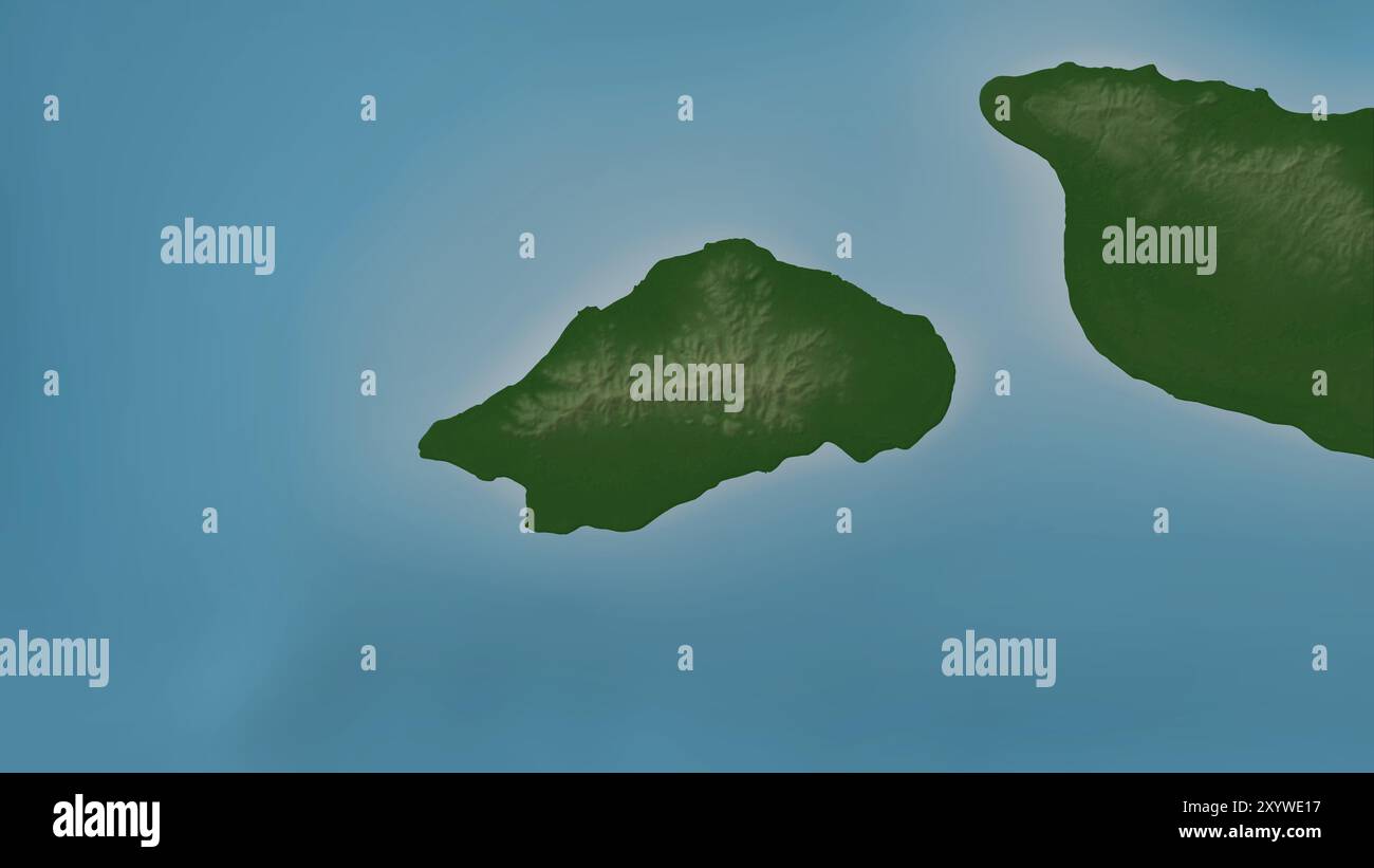 Pulau Leti dans la mer de Timor sur une carte d'altitude en couleur Banque D'Images