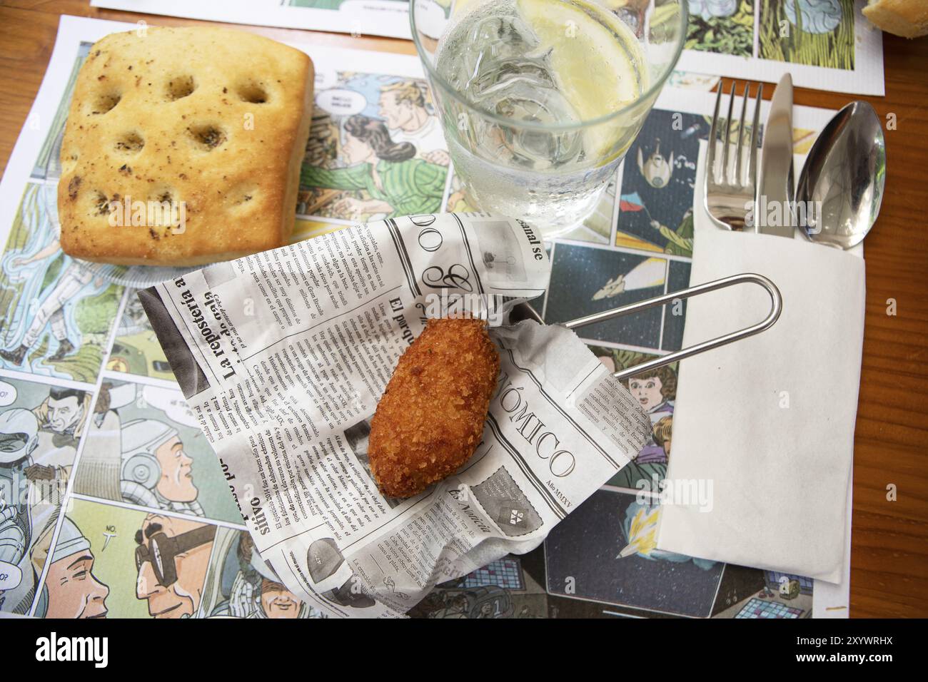 Croquette de crabe, plat traditionnel en Castille-et-Léon, Espagne, Europe Banque D'Images