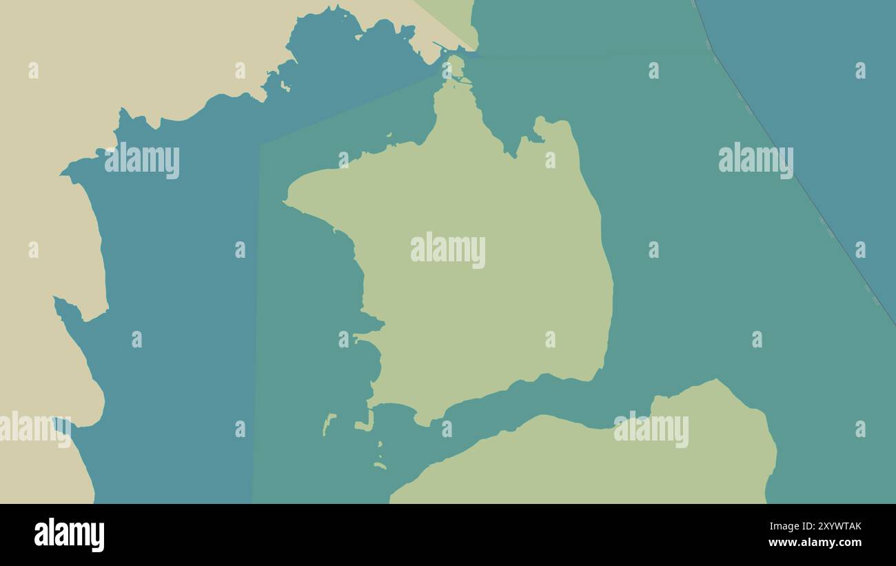 Île de Barentsya dans la mer de Barents sur une carte topographique de style humanitaire OSM Banque D'Images