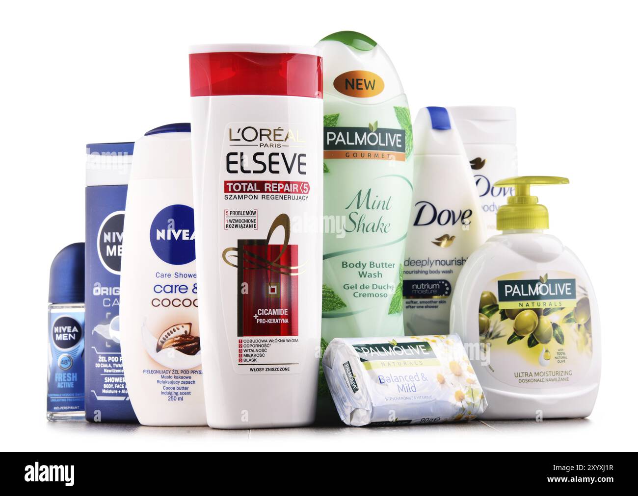 POZNAN, POLOGNE, 11 août 2017 : L'industrie mondiale des cosmétiques et du parfum dominée par un petit nombre de multinationales a généré un estim Banque D'Images