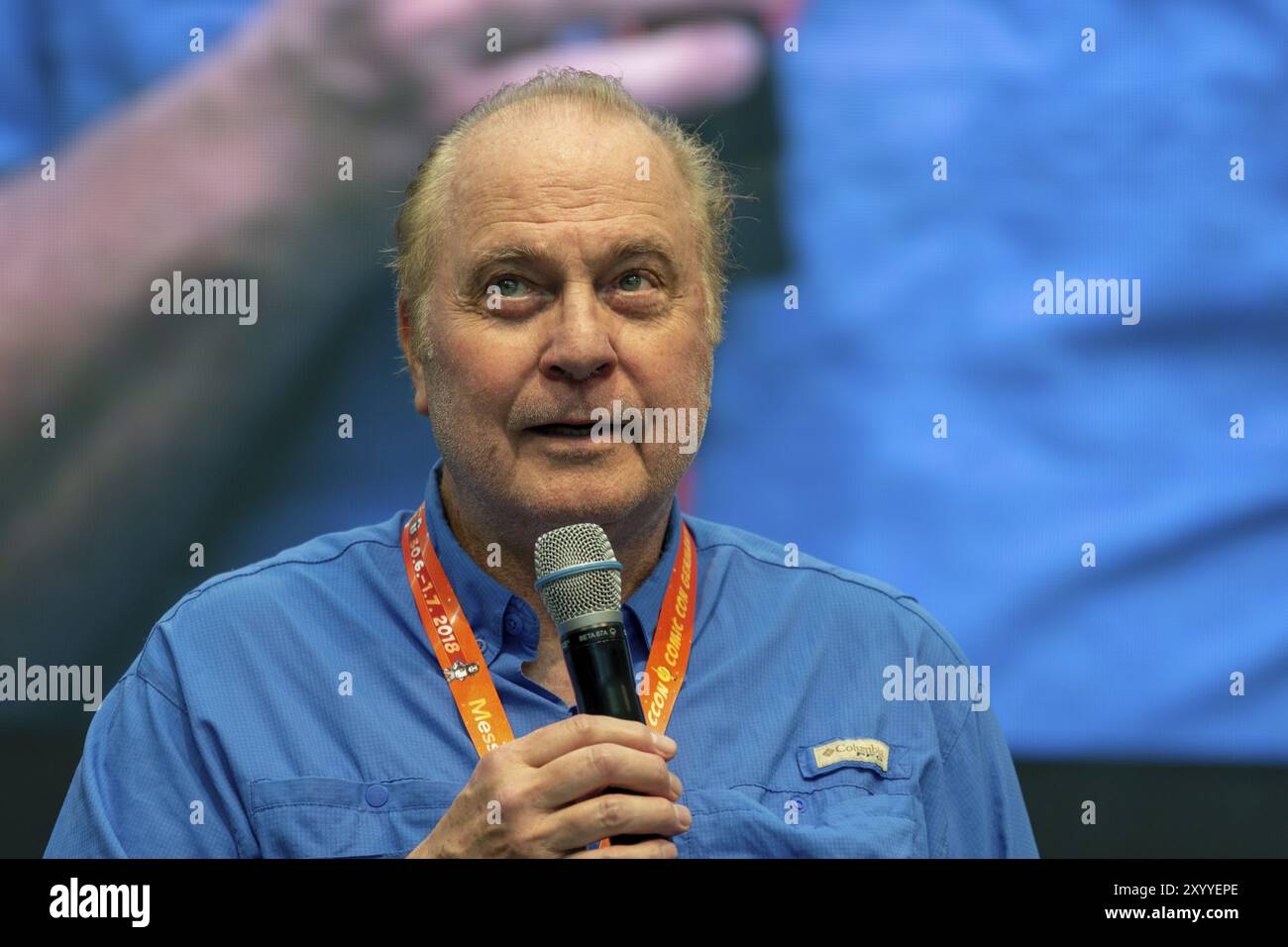 STUTTGART, ALLEMAGNE, 30 juin 2018 : Gil Gerard au Comic Con Germany Stuttgart, une convention de fans de deux jours Banque D'Images