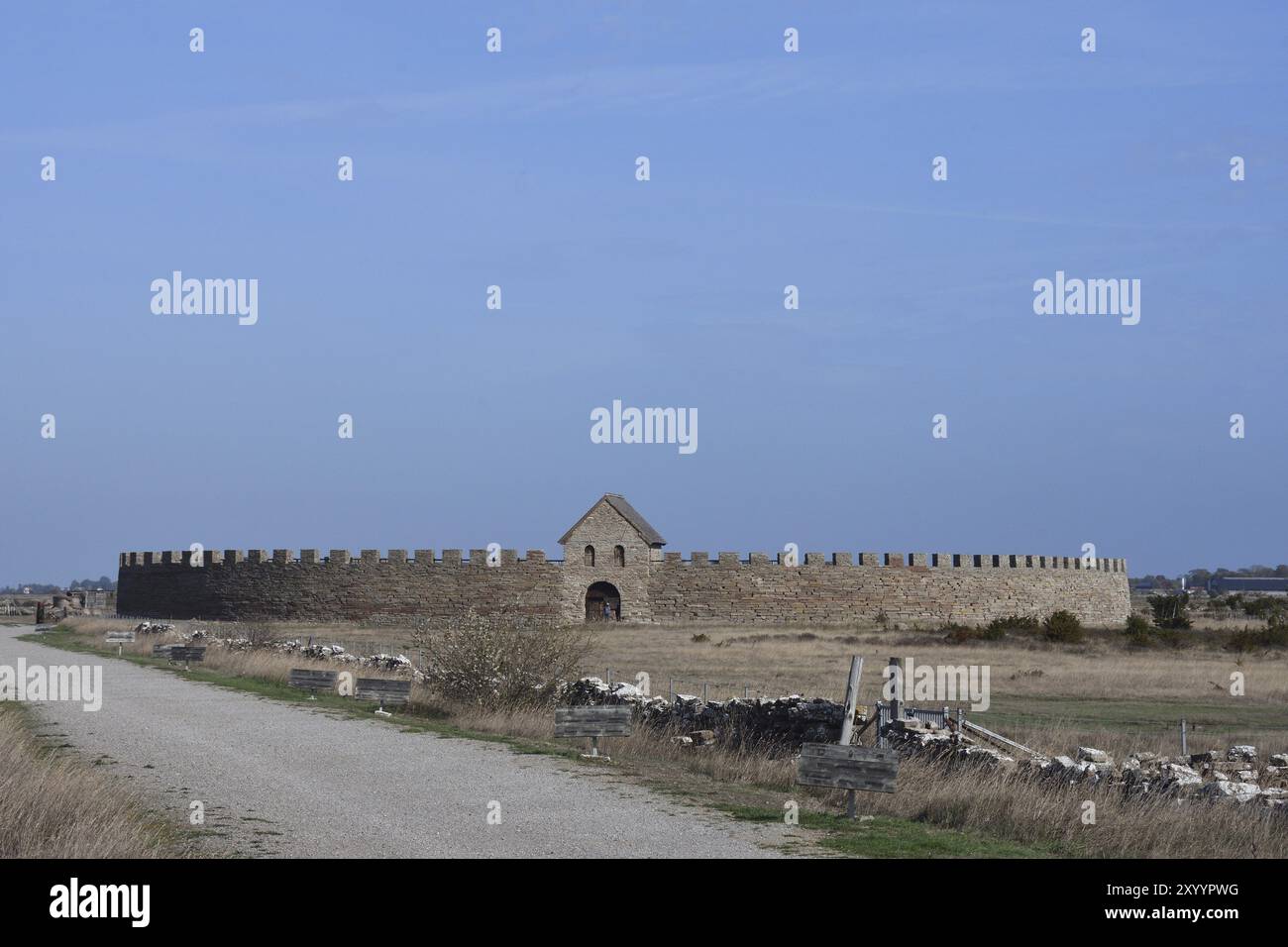 Château d'Eketorp à Stora Alvaret sur l'île suédoise d'Oeland le château d'Eketorp est un fort de l'âge du fer dans le sud-est d'Oeland, en Suède, en Europe Banque D'Images