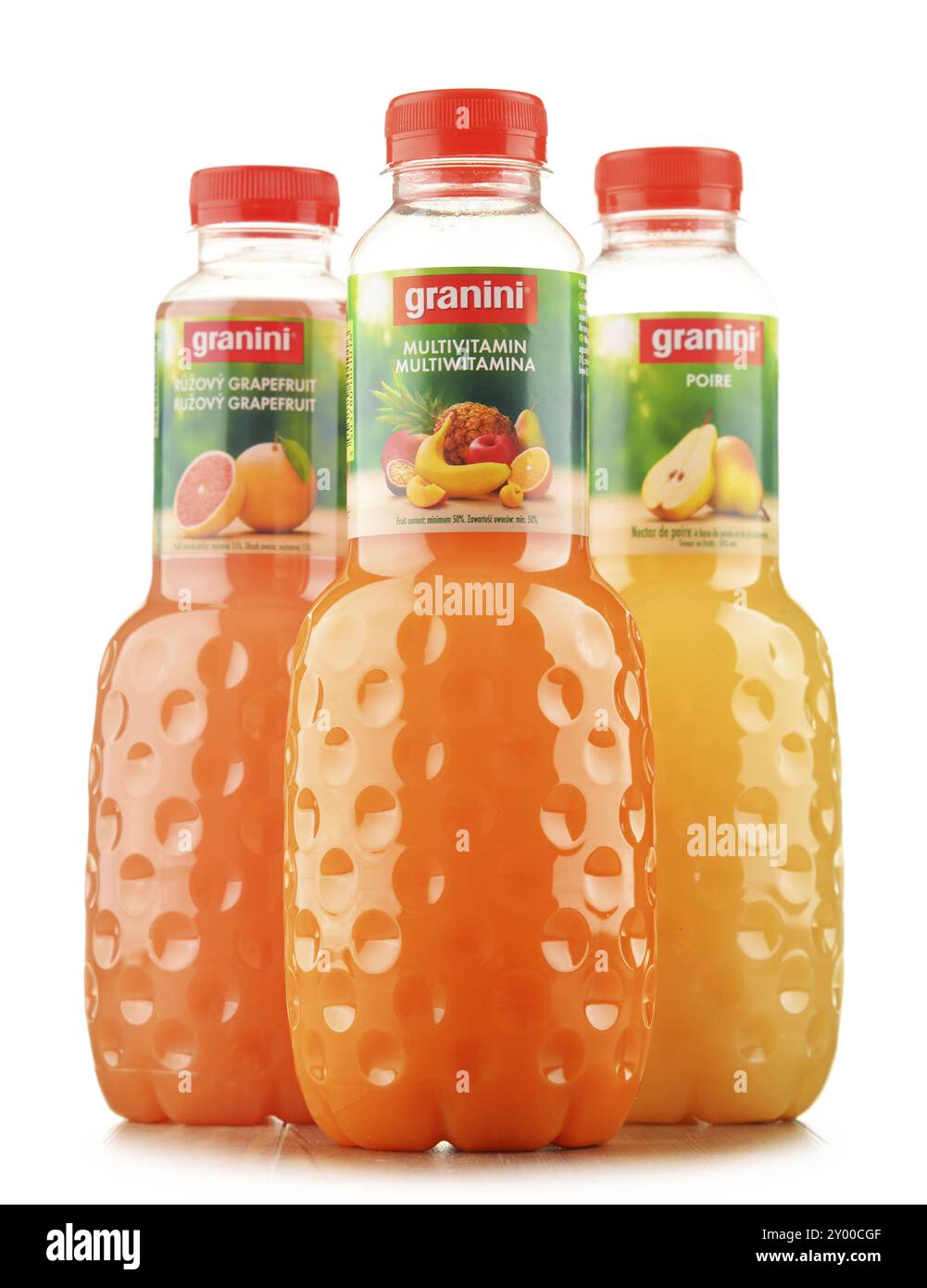 Fondée en 1964 Granini est une marque de jus de fruits fabriqués par la société allemande Eckes-Granini Group, ils sont vendus dans 70 pays à travers le monde Banque D'Images