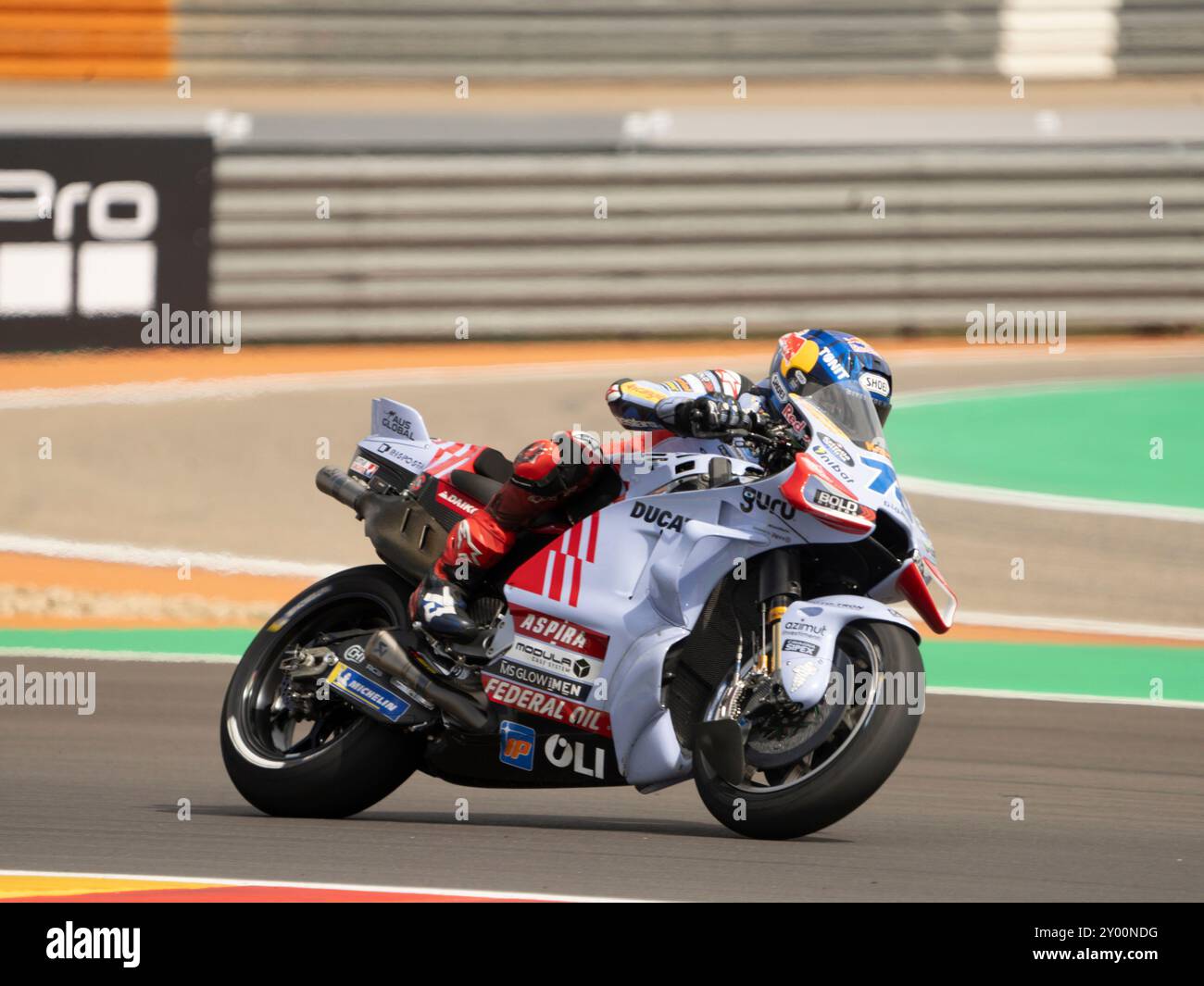 Alvcaniz, ESP. 31 août 2024. 73 Alex Marquez (Spa-Gresini Racing Ducati) lors du Moto Grand Prix GoPro de Aragon Sprint Race MotoGP samedi, MotoGP d'Espagne au circuit Motorland à Alcaniz le 31 août 2024 à Alcaniz, Espagne. (Photo de Fabio Averna/Sipa USA) crédit : Sipa USA/Alamy Live News Banque D'Images