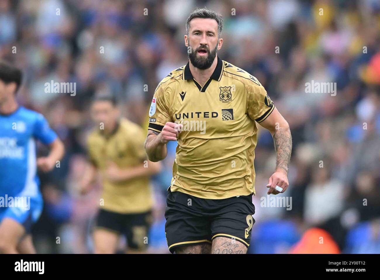 Peterborough, le 31 août 2024. Ollie Palmer (9 Wrexham) se lance lors du match de Sky Bet League 1 entre Peterborough et Wrexham à London Road, Peterborough le samedi 31 août 2024. (Photo : Kevin Hodgson | mi News) crédit : MI News & Sport /Alamy Live News Banque D'Images