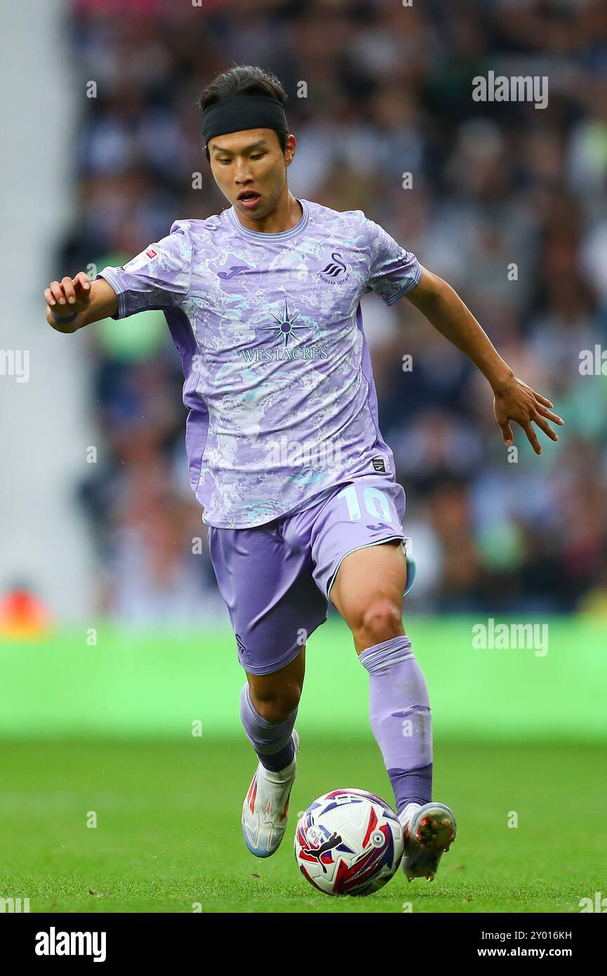 EOM Ji-sung de Swansea lors du match du Sky Bet Championship entre West Bromwich Albion et Swansea City crédit : MI News & Sport /Alamy Live News Banque D'Images