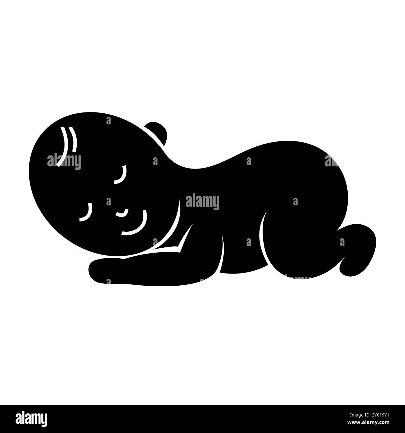 icône de sommeil de bébé isolé sur fond blanc Illustration de Vecteur