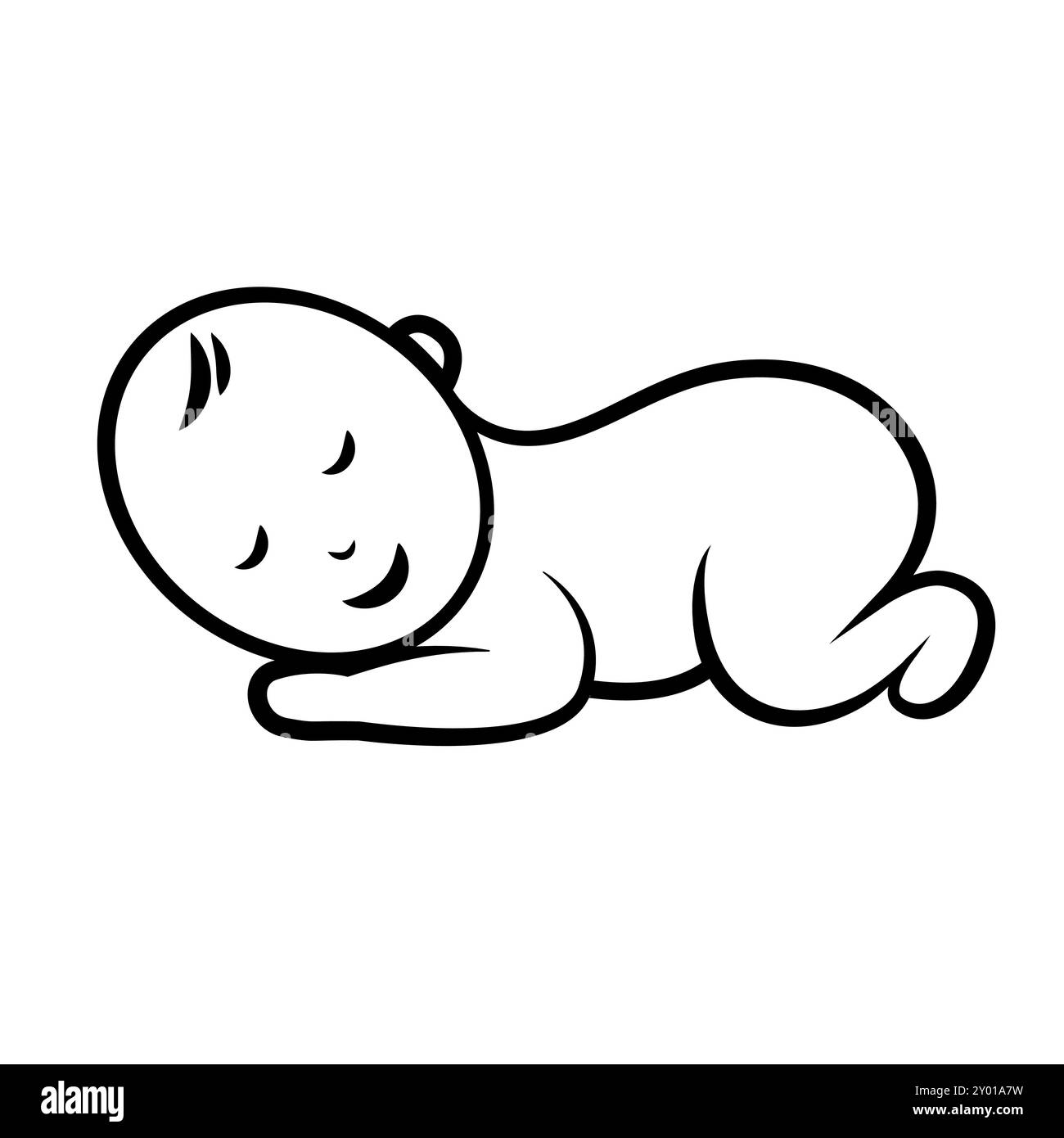 icône de sommeil de bébé isolé sur fond blanc Illustration de Vecteur