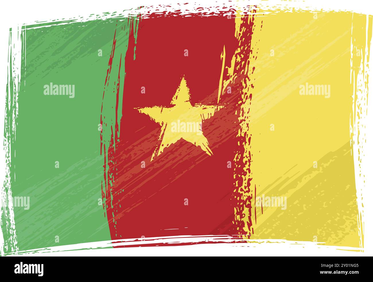 Drapeau national du Cameroun créé dans le style grunge Banque D'Images