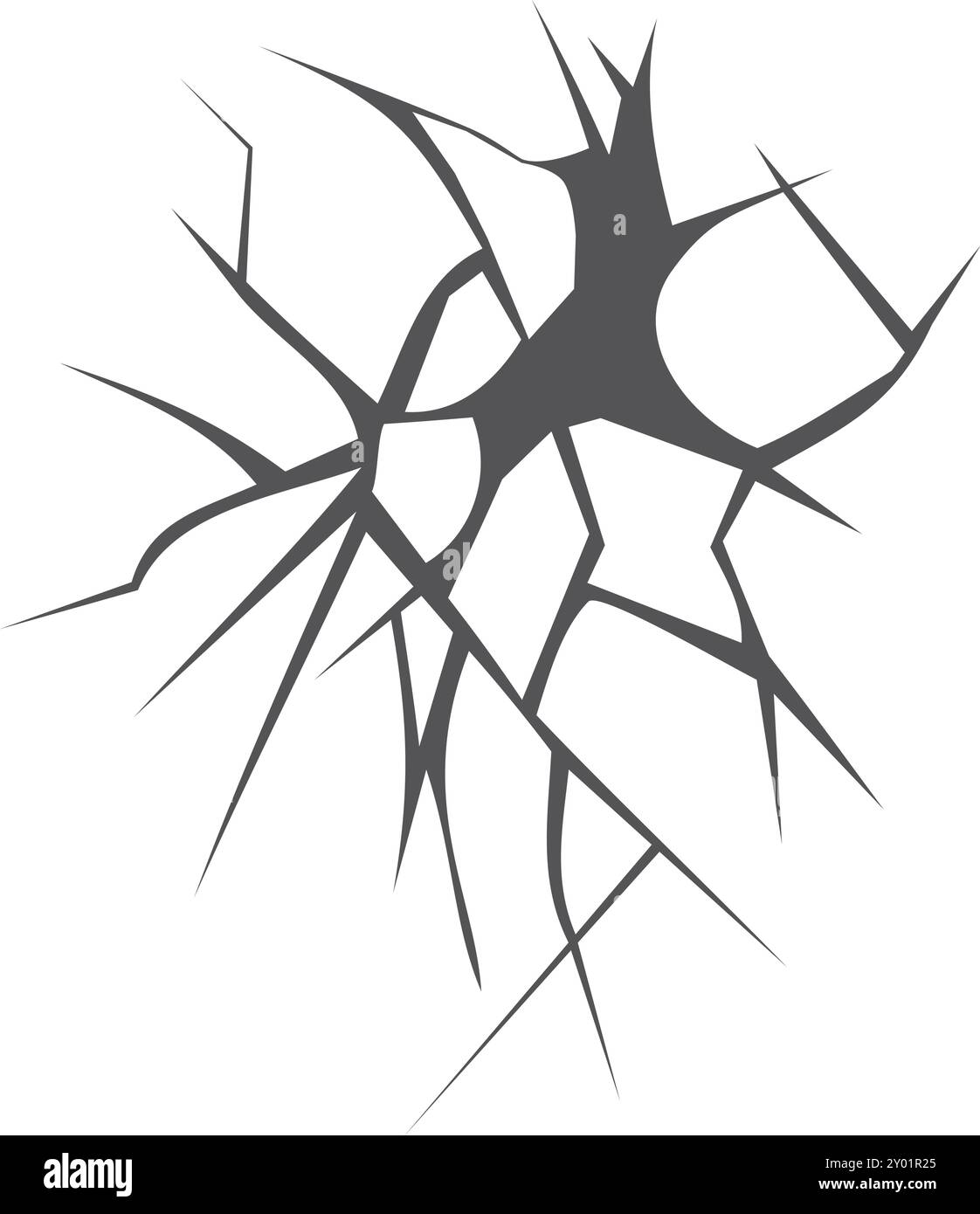 Fissures du verre obturé. Rétroviseur endommagé. Frapper impact Illustration de Vecteur