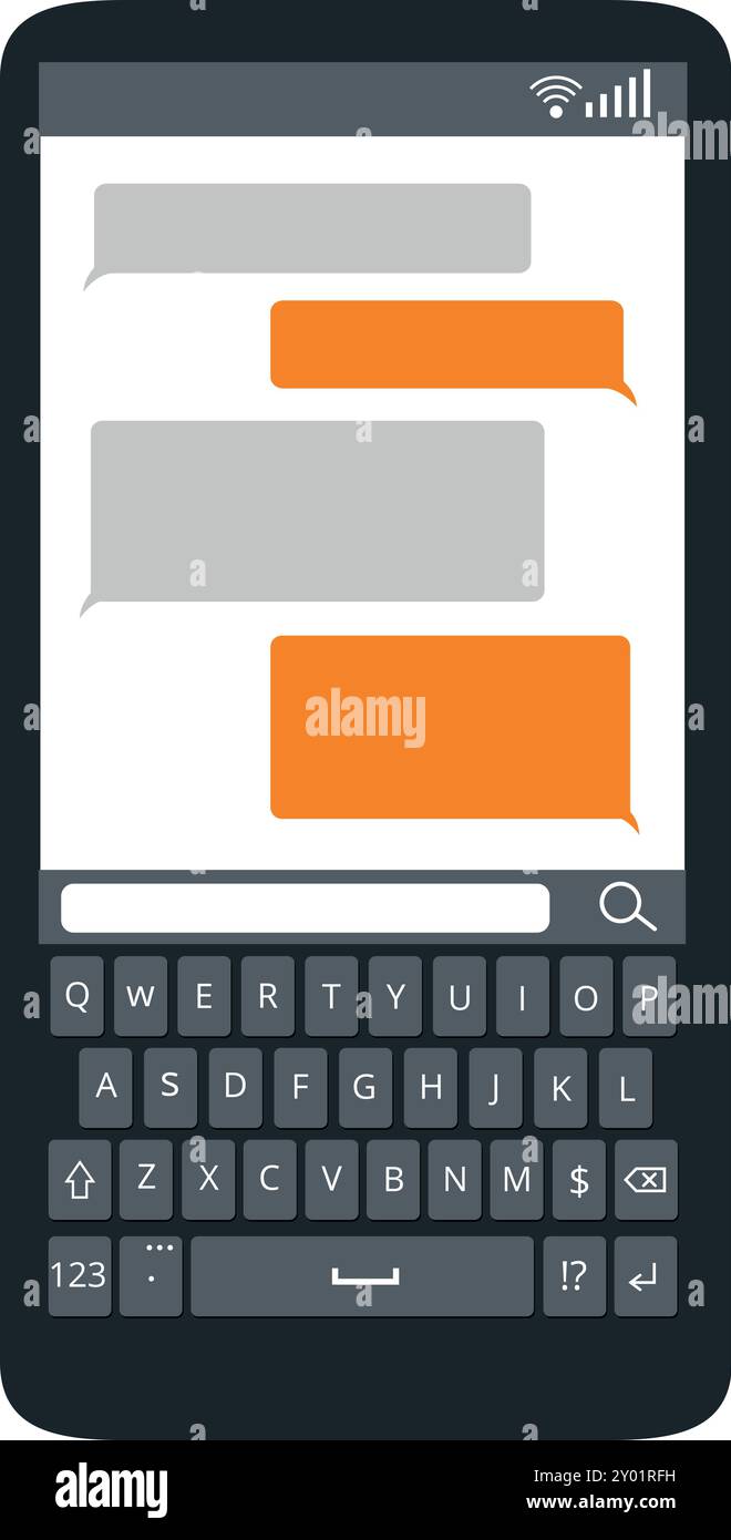 Disposition du clavier du smartphone. Boutons de l'écran de l'application du téléphone Illustration de Vecteur