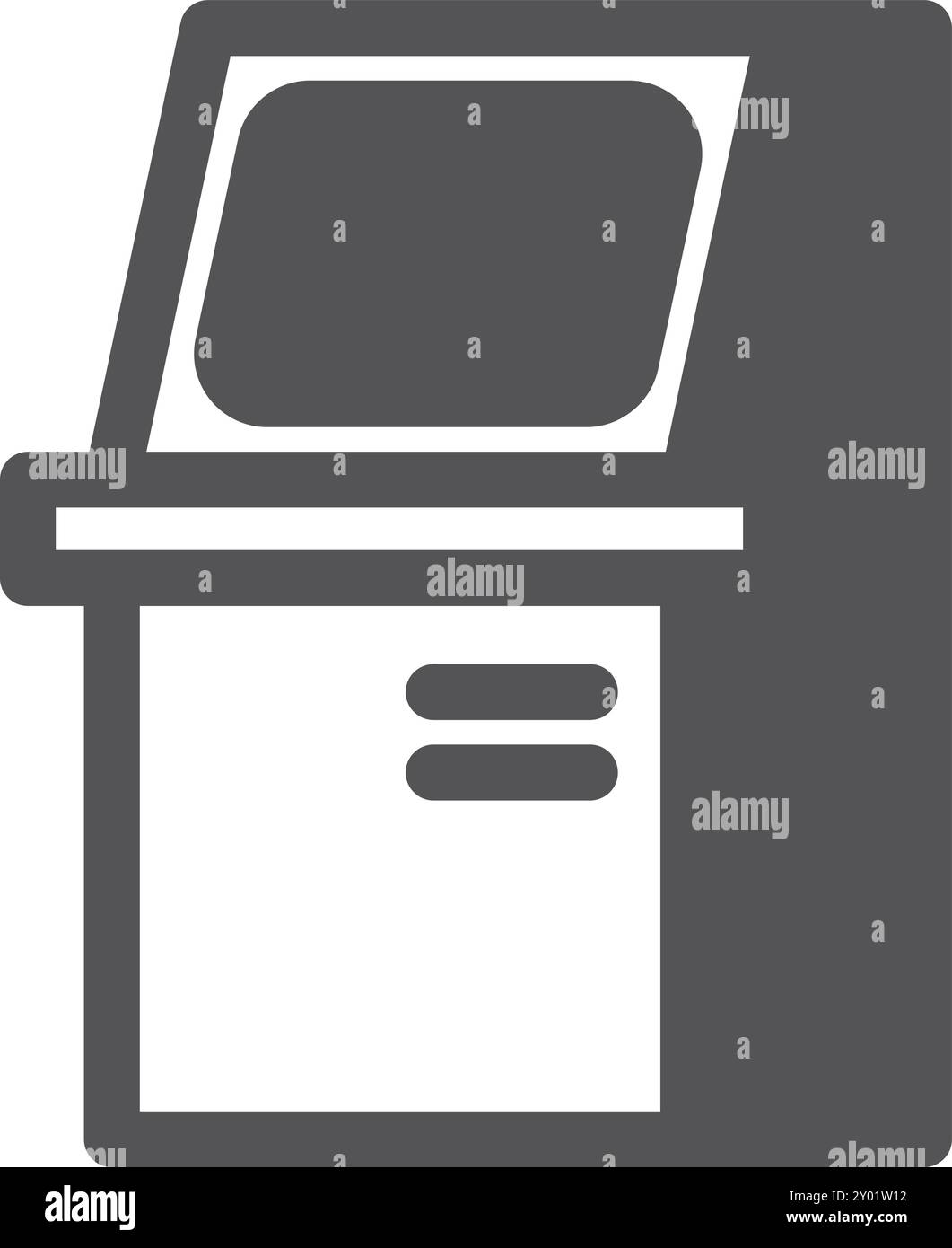 Icône noire ATM. Symbole bancaire. Machine de paiement Illustration de Vecteur