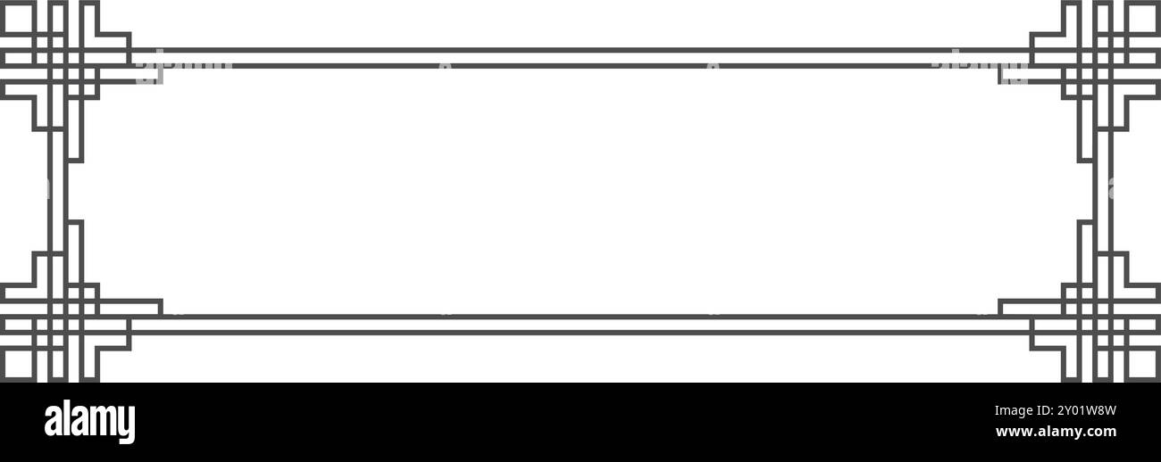 Bordure linéaire vintage. Cadre art déco rétro Illustration de Vecteur