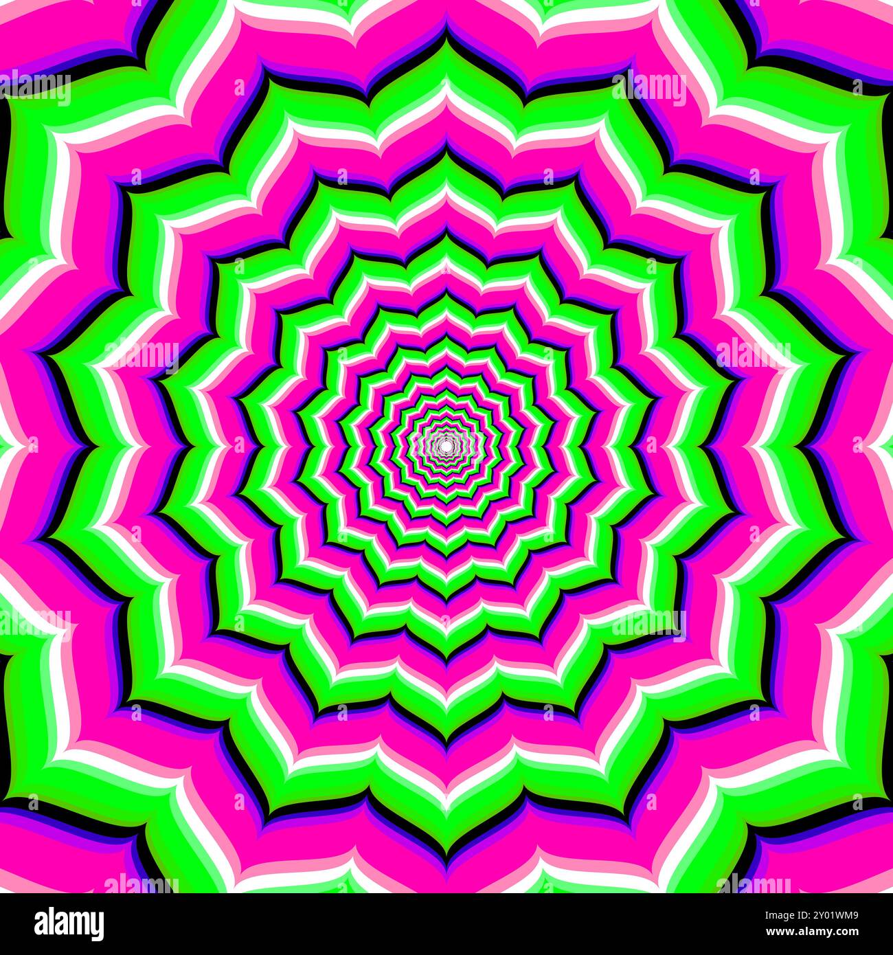 Lignes concentriques colorées hypnotiques. Motif d'illusion optique Illustration de Vecteur