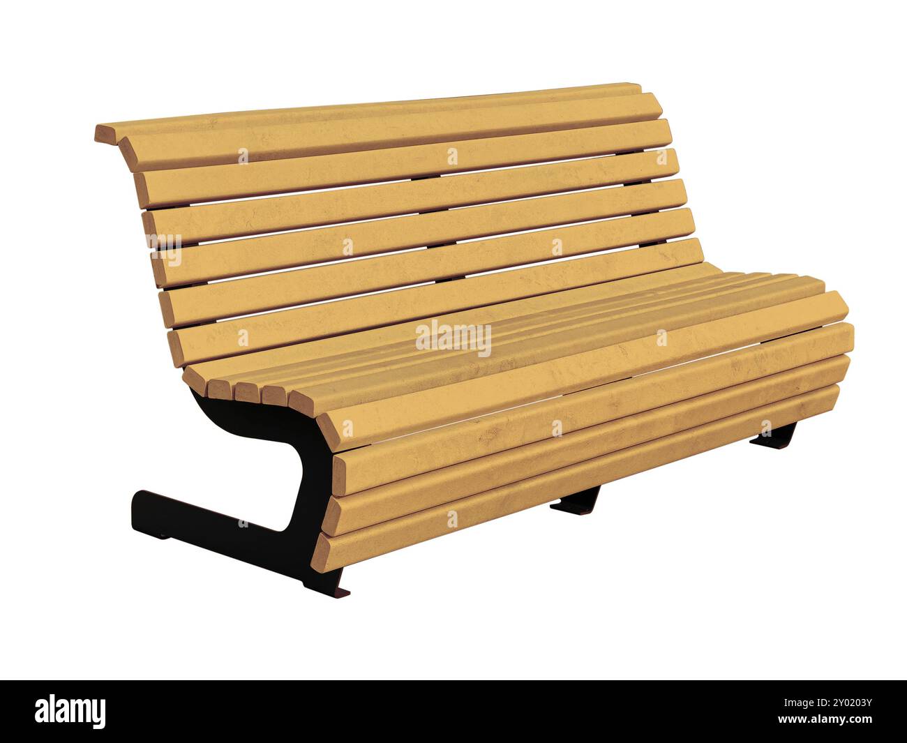 Banc en bois moderne isolé sur blanc avec chemin de clipping Banque D'Images