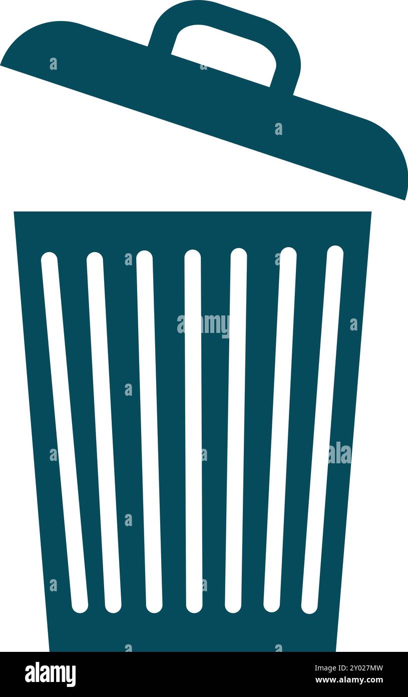 Icône de la corbeille. Poubelle à couvercle métallique Illustration de Vecteur