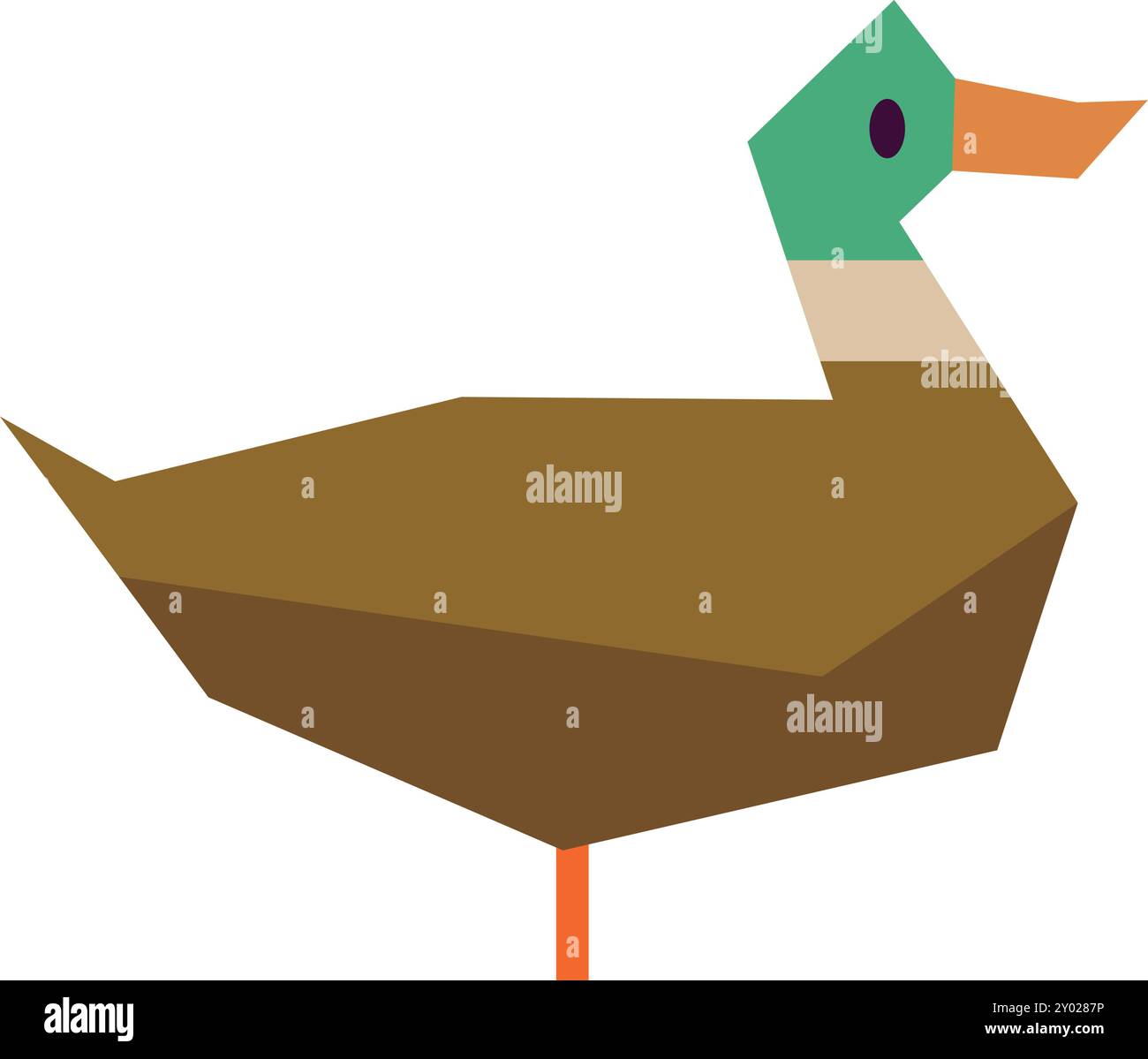 Icône polygonale canard. Oiseau poly de couleur basse Illustration de Vecteur