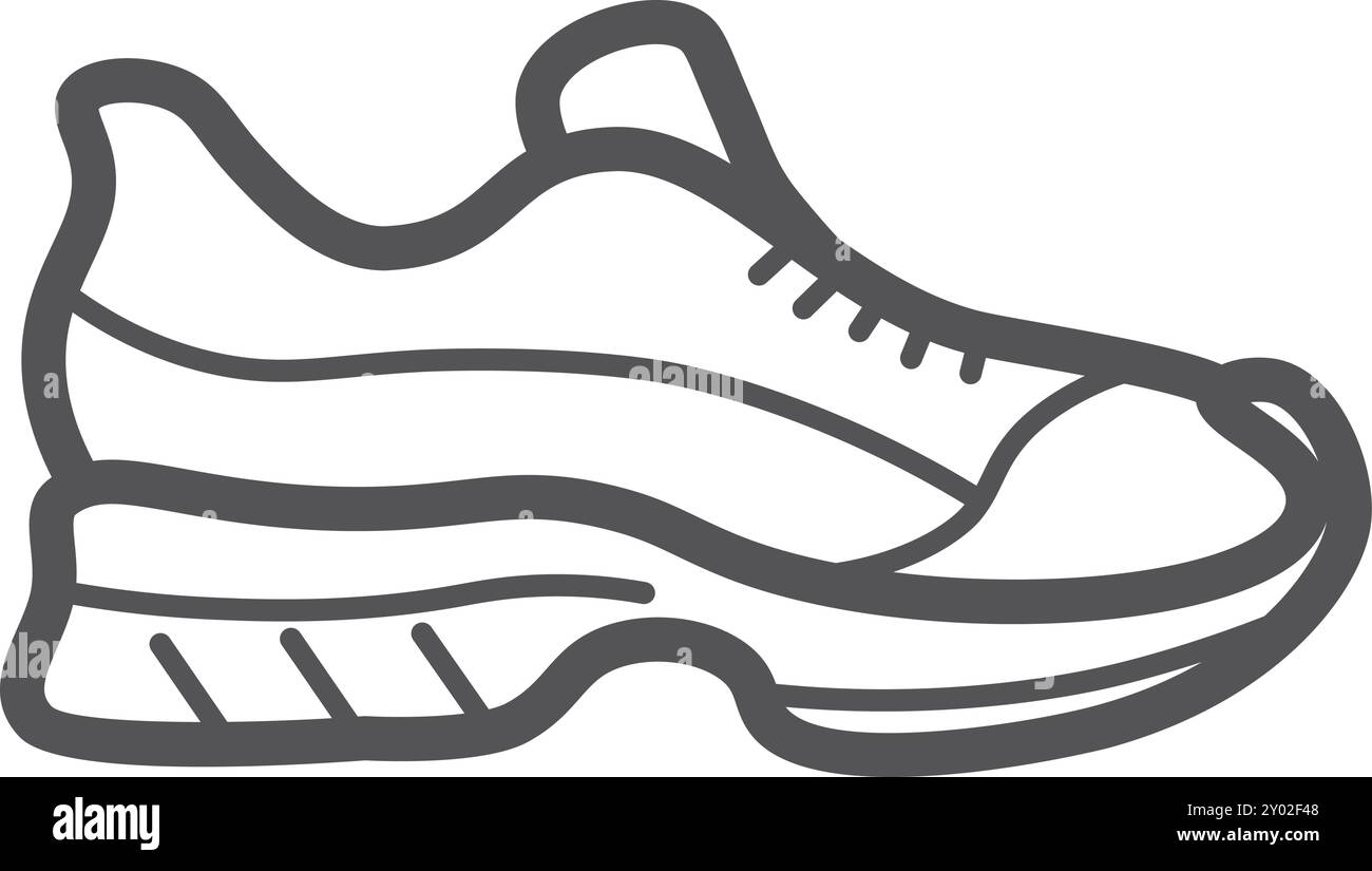 Icône de ligne de sneaker. Chaussure de sport. Chaussure de sport Illustration de Vecteur