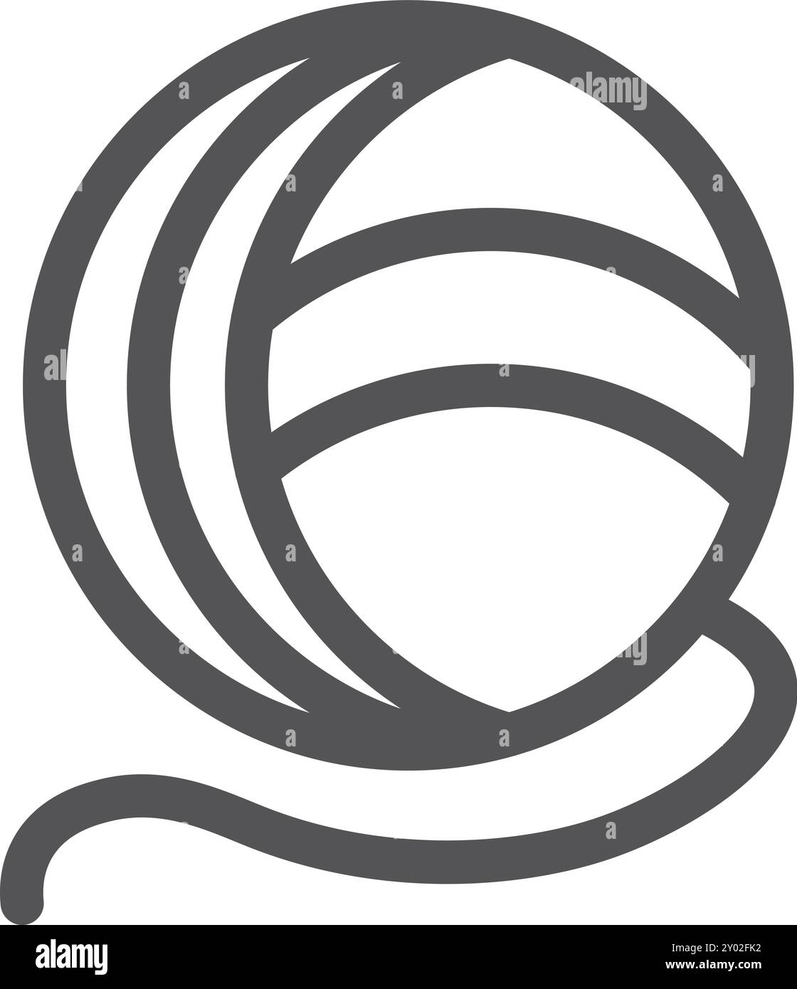 Symbole de boule de fil. Corde de laine icône noire Illustration de Vecteur