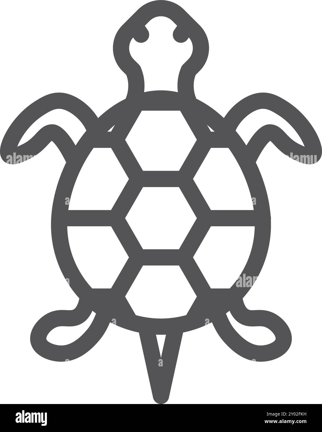 Icône de ligne de tortue. Animal de compagnie coquille symbole Illustration de Vecteur