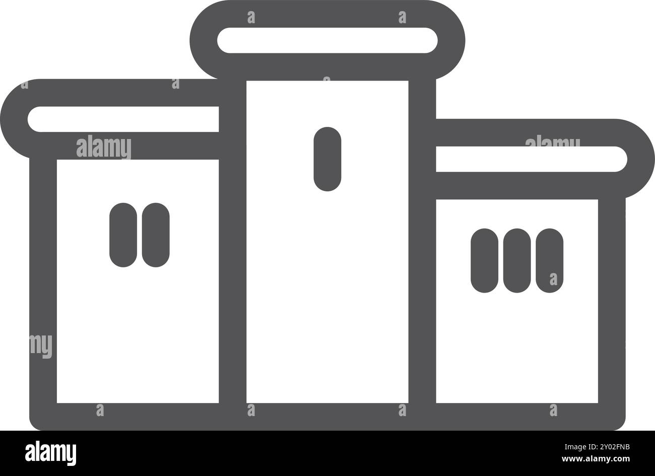 Icône de la ligne de podium des compétitions sportives. Place gagnante Illustration de Vecteur