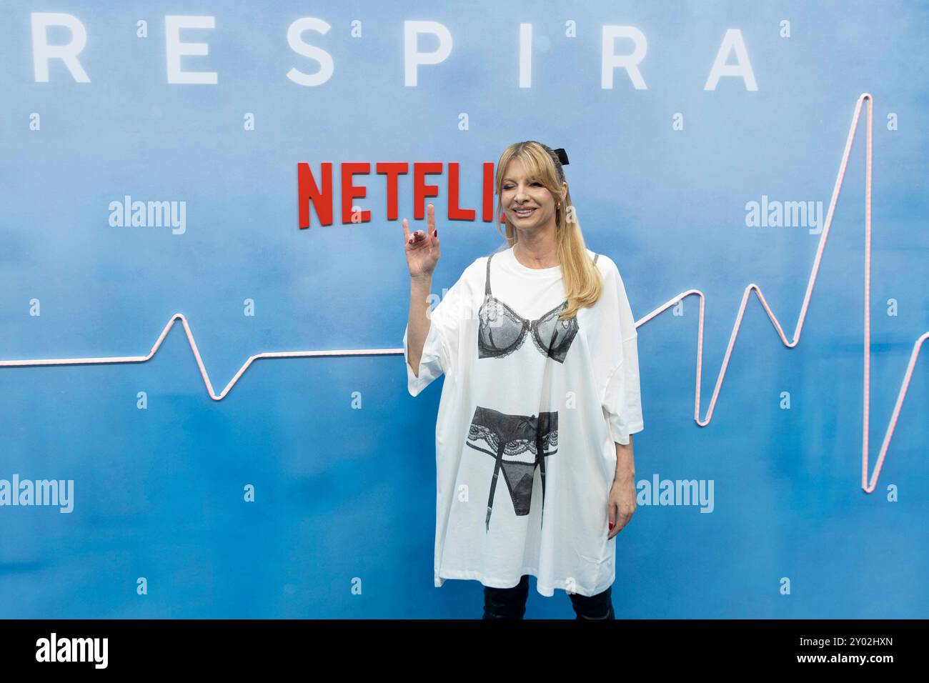 Madrid, Espagne. 29 août 2024. Najwa Nimri assiste au Photocall 'Respira' au Cine Callao à Madrid. (Photo de Nacho Lopez/SOPA images/SIPA USA) crédit : SIPA USA/Alamy Live News Banque D'Images