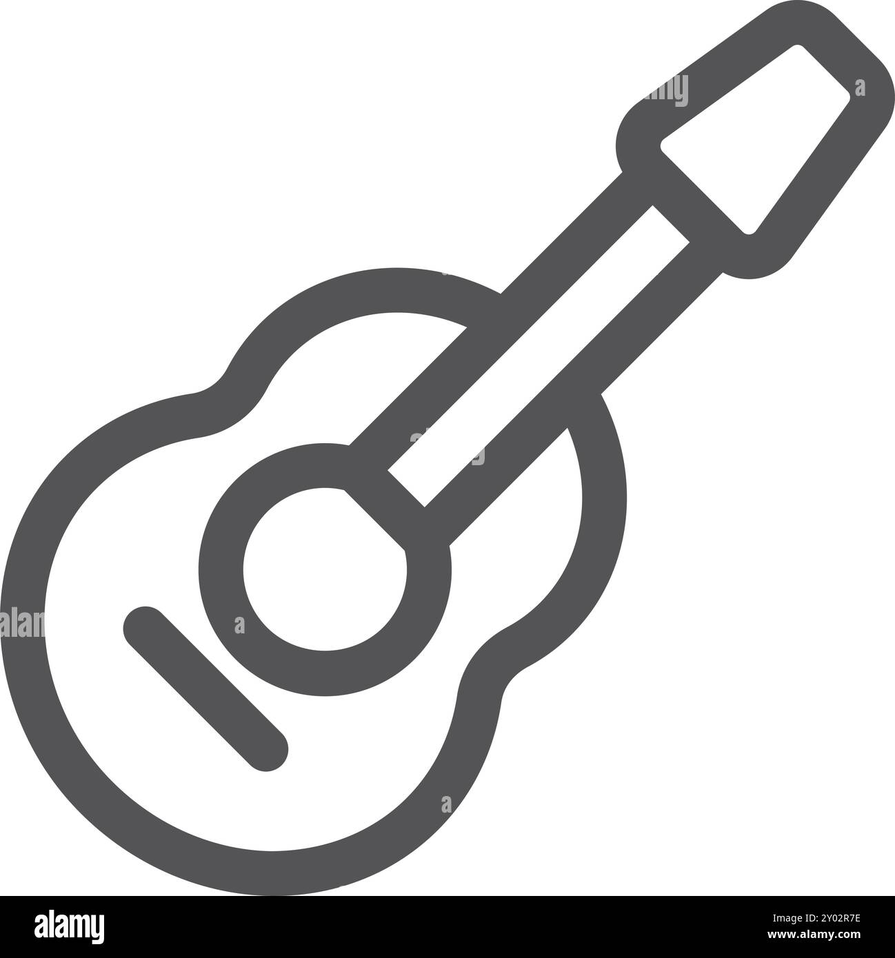 Icône de ligne de guitare. Symbole d'instrument à cordes acoustique Illustration de Vecteur