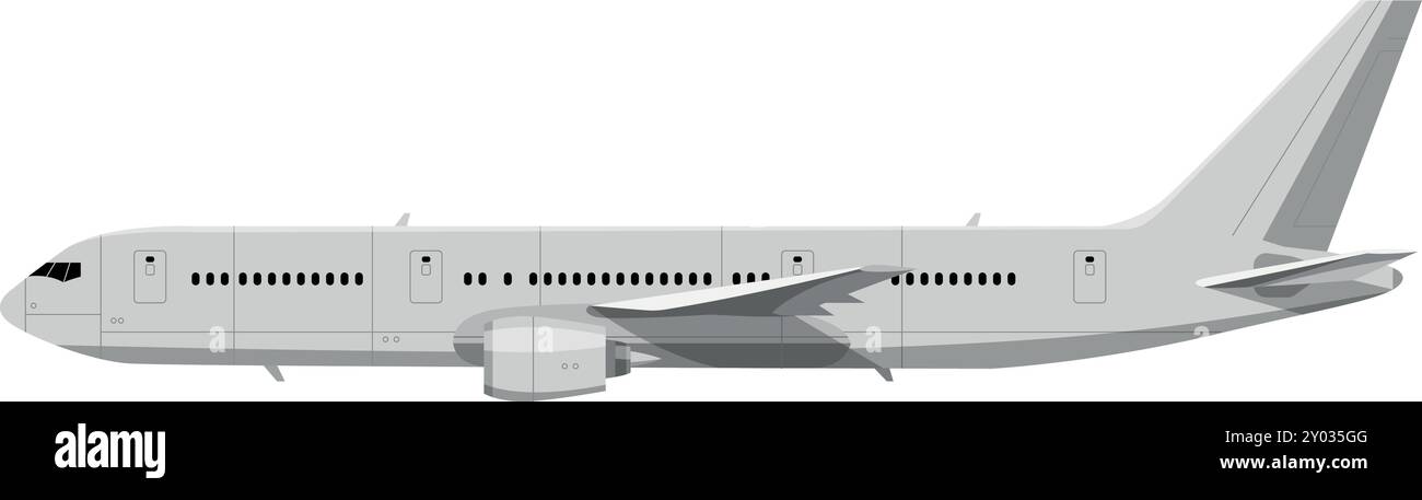 Vue latérale d'un avion volant. Icône d'aviation de voyage Illustration de Vecteur