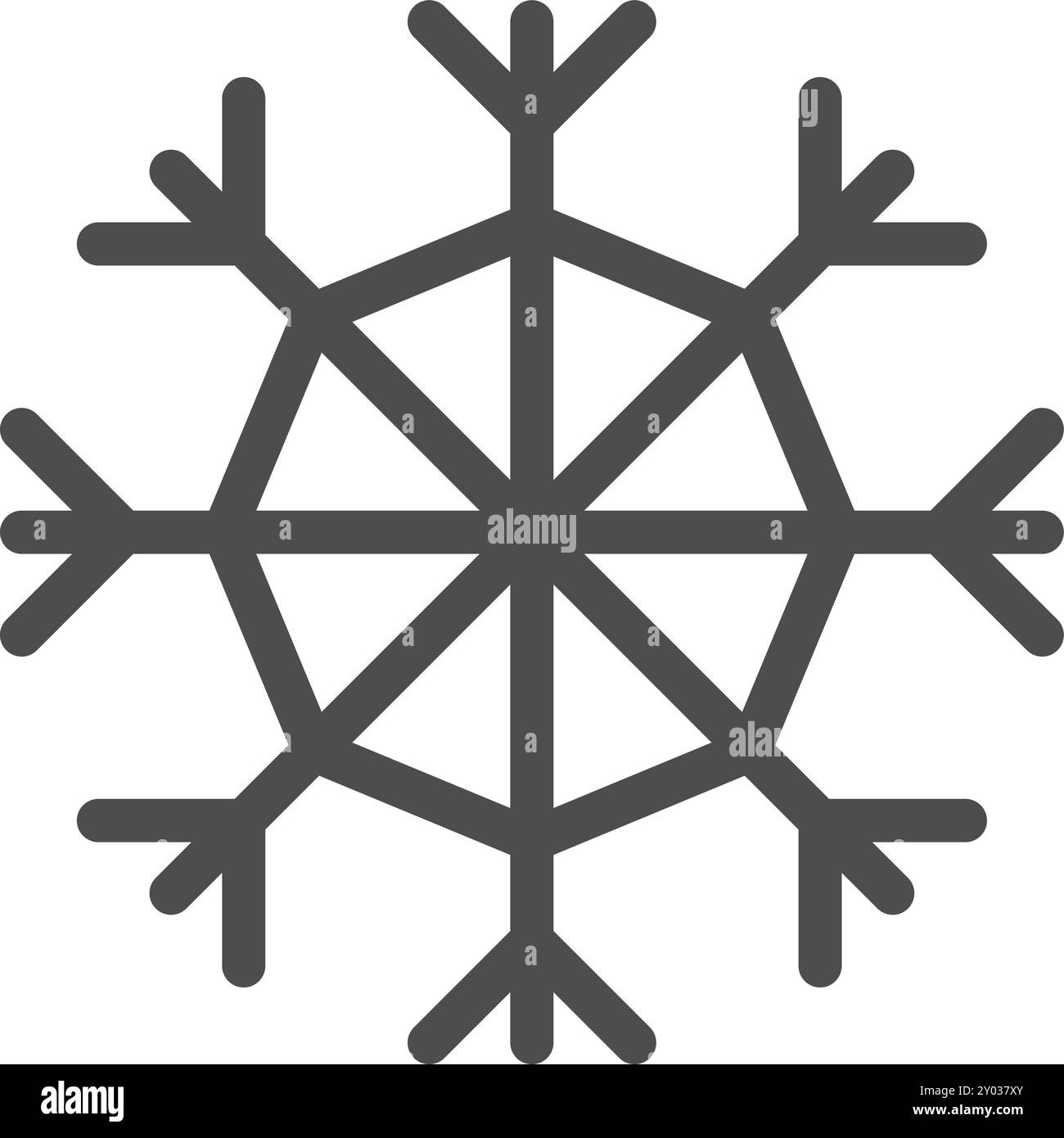 Symbole noir flocon de neige. Icône froid. Signe congelé Illustration de Vecteur