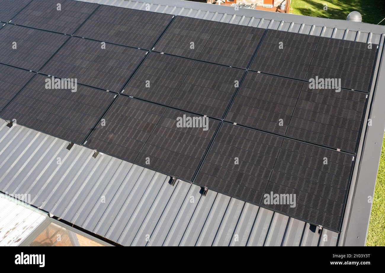 Vue aérienne du toit solaire Banque D'Images