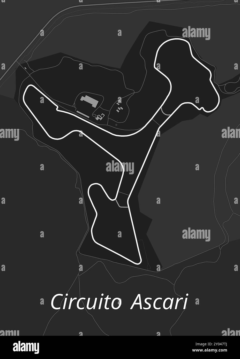 Circuito Ascari Espagne affiche la carte de la piste de course art Illustration de Vecteur