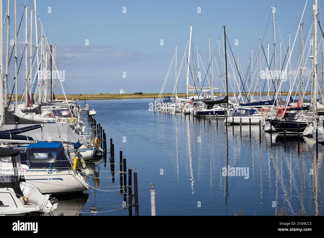 Wendtorfer Strand, Schleswig-Holstein, Allemagne, 2024 08 30, port de plaisance pour bateaux de sport et voiliers Banque D'Images